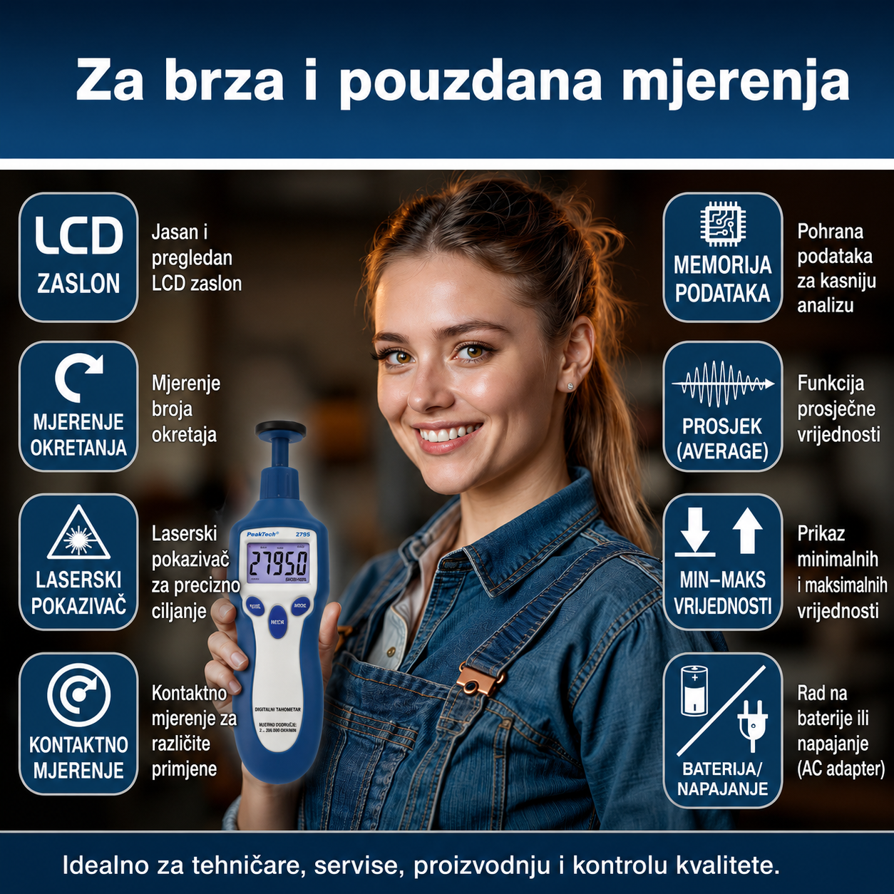 Tahometar PKT 2795 s laserom - Slika 4